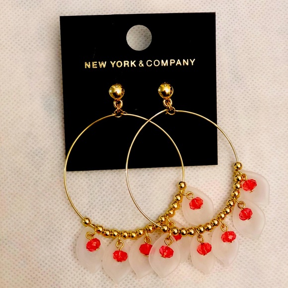 GOLD AND PINK EARRINGS - Picture 2 of 3